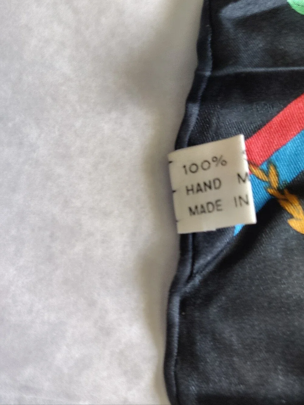 VTG 1991 Nicole Miller x Absolut Vodka Silk Square Scarf 16 x 16 Martini Novelty